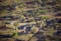 Aerial photos of overlooking Lewa Conservancy and lodging in Kenya, Africa Royalty Free Stock Photo