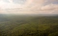 Aerial Photos. Panoramic landscape. The rays sun breaking clouds Royalty Free Stock Photo