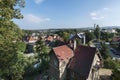 Aerial picture of Bolkow town in Poland