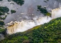 Aerial picture of the famous Victoria Falls between Zambia and Zimbabwe Royalty Free Stock Photo