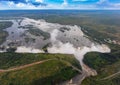 Aerial picture of the famous Victoria Falls between Zambia and Zimbabwe Royalty Free Stock Photo