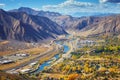 Aerial picture of Glenwood Springs valley in Colorado.