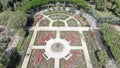 Aerial picture of a rose garden at a park