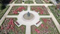 Aerial picture of a rose garden at a park