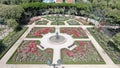 Aerial picture of a rose garden at a park