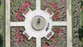 Aerial picture of a rose garden at a park