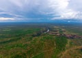 Aerial picture of the sambesi river short after the famous Victoria Falls in Zimbabwe