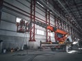 Telehandler inside of hangar Royalty Free Stock Photo