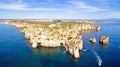 Aerial from Ponta Piedade with the lighthouse in Lagos Portugal