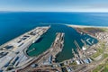 Aerial of Port Elizabeth harbour South Africa