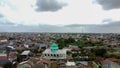 Aerial POV view Depiction of flooding. devastation wrought after massive natural disasters. BEKASI, WEST JAVA, INDONESIA. FEBRUARY