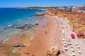 Aerial from Praia da Rocha near Portimao in the Algarve Portugal Royalty Free Stock Photo