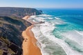 Aerial from Praia Vila de Bispo in the Algarve Portugal