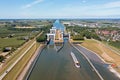 Aerial from the Princess Irene Lock at Wijk bij Duurstede in the Netherlands Royalty Free Stock Photo