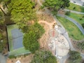 Aerial public playground in Hayes Valley neighborhood, San Franc Royalty Free Stock Photo