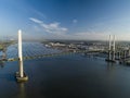 Aerial of QEII Bridge looking west Royalty Free Stock Photo