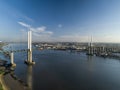 Aerial of QEII Bridge looking west Royalty Free Stock Photo