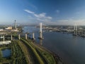 Aerial of QEII Bridge looking west Royalty Free Stock Photo