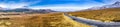 Aerial of the R251 Highway close to Mount Errigal, the highest mountain in Donegal - Ireland Royalty Free Stock Photo