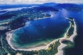 Aerial of Rebecca Spit, Quadra Island, BC, Canada