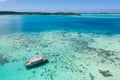 Aerial of Remote Fishing Shack in Indonesia Royalty Free Stock Photo