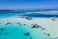 Aerial of Remote Fishing Village in Indonesia Royalty Free Stock Photo