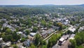 Aerial of residential quarters at beautiful town urban landscape the of Lambertville NJ USA