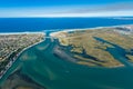 Aerial of river lagoon in South Africa Royalty Free Stock Photo