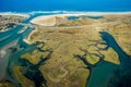 Aerial of river lagoon in South Africa Royalty Free Stock Photo