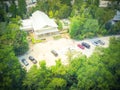 Aerial I-10 highway rest area in Hankamer, Texas, USA Royalty Free Stock Photo