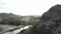 AERIAL. Rock cave uncovering panorama of Hua Hin, Thailand.