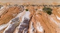 Aerial rocks and cliffs seascape shore view of famous Falesia beach, Algarve