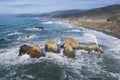 Aerial of Rocky Northern California Seashore Royalty Free Stock Photo