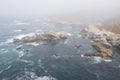 Aerial of Rocky Shoreline and Ocean in Northern California
