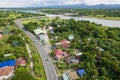 Aerial of the Romulo Highway crossing the Agno River