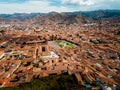 aerial of rooftops in Cuzco Peru Royalty Free Stock Photo