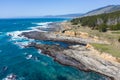 Aerial of Rugged Shoreline in Mendocino, California Royalty Free Stock Photo