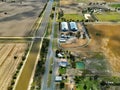 Aerial rural landscape of the small Blighty town