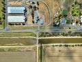 Aerial rural landscape of the small Blighty town