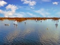 Aerial from sailing on the loosdrechtse plassen in Netherlan