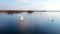 Aerial from sailing on the loosdrechtse plassen in Netherlands