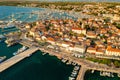 Aerial scene of Biograd town in Croatia