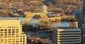 Aerial scene of Cincinnati cand the Ohio River