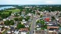 Aerial scene of Cornwall, Ontario, Canada in summer