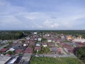 Aerial scene of the daytime sky at suburb town