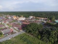 Aerial scene of the daytime sky at suburb town