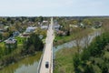 Aerial scene of Drayton, Ontario, Canada in spring