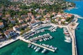 Aerial scene of Njivice town on Krk island