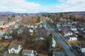 Aerial scene of Pittsfield, Massachusetts, United States on a fine day