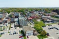 Aerial scene of Thorold, Ontario, Canada in early spring